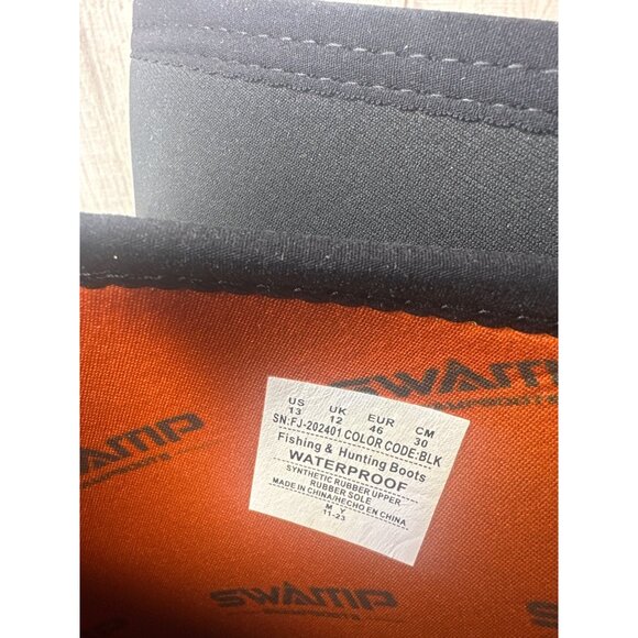 Fans Waterproof Farming Fishing & Hunting Boots Mens Size 13 Black Rubber Upper - Picture 6 of 7